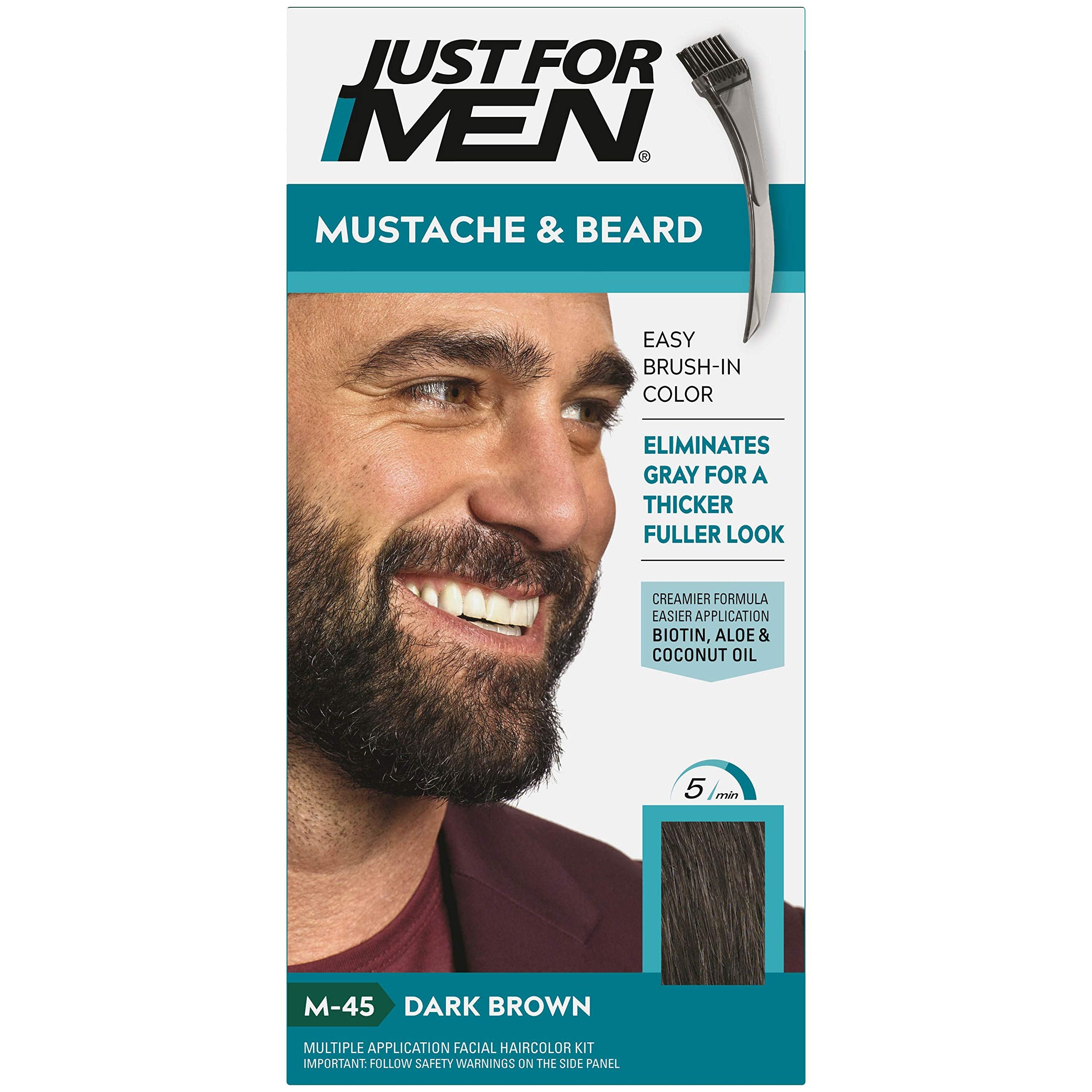 Just for Men Mustache & Beard Color Dark Brown M-45 - 1ct/3pk