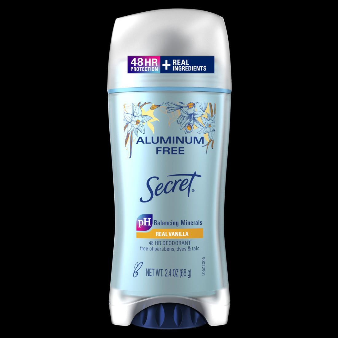 Secret Aluminum Free Deodorant for Women Vanilla-2.4oz/12pk