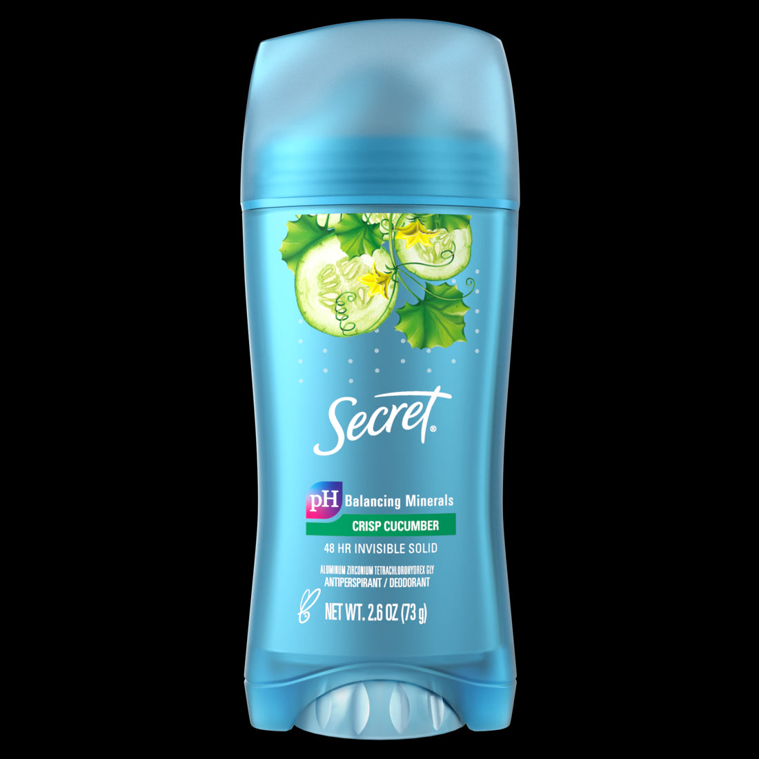 Secret Invisible Solid Antiperspirant and Deodorant Cucumber Water Scent-2.6oz/12pk