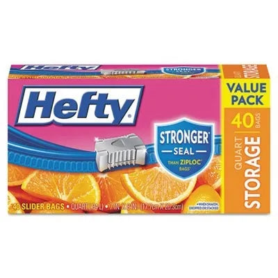 Hefty Slider Bag Quart Storage VP - 40ct/9pk