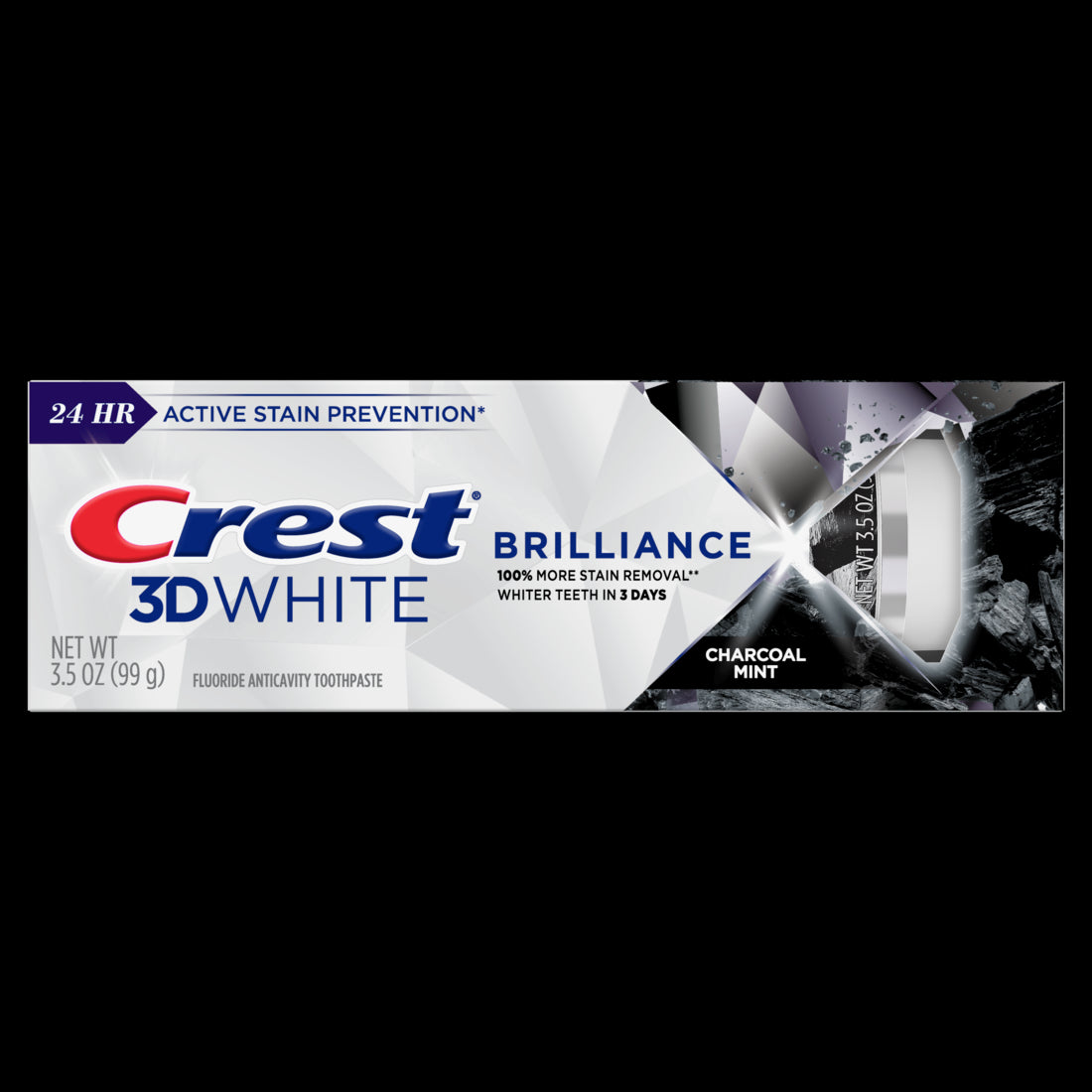 Crest 3D White Brilliance Charcoal Teeth Whitening Toothpaste - 3.5oz/12pk