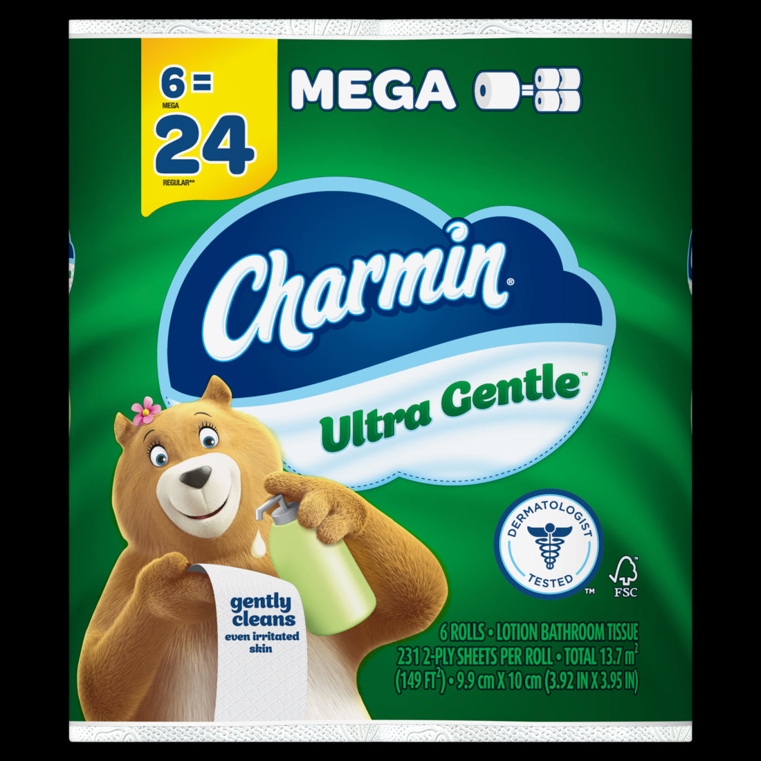Charmin Ultra Gentle Toilet Paper 231 Sheets Per Roll - 6ct/4pk