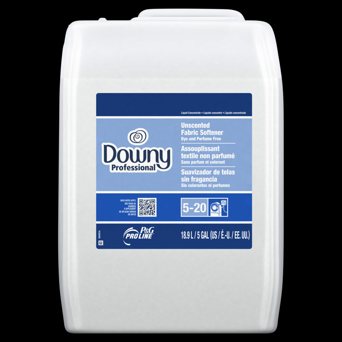 P&G ProLine Downy Professional Fabric Softener Unscented Closed Loop 5 Gallon - 18.9L/1pk