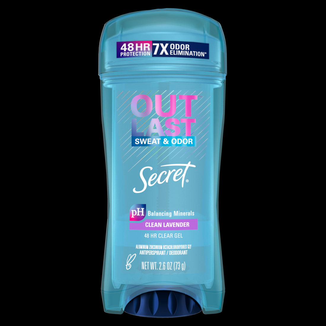 Secret Outlast Clear Gel Antiperspirant Deodorant for Women Clean Lavendar - 2.6oz/12pk