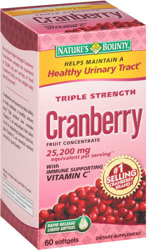 Nature's Bounty Cranberry Softgel Triple Strength -60ct/24pk