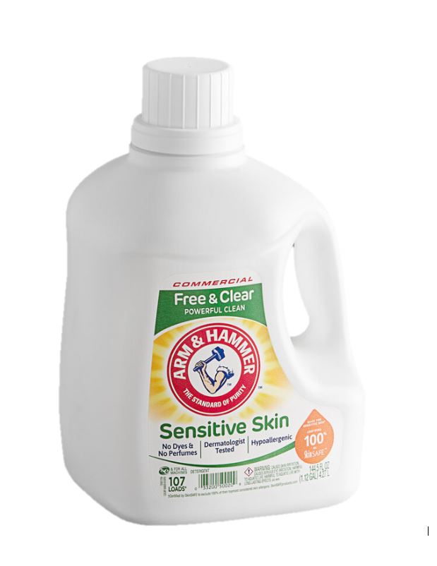 Arm & Hammer Sensitive Skin Free & Clear Liquid Laundry Detergent 107 Loads - 144.5oz/4pk