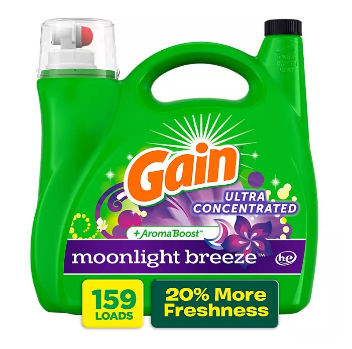Gain Ultra Concentrated + Aroma Boost Laundry Detergent Moonlight breeze Scent -208oz/159loads/2pk