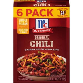 McCormick Chili Original Seasoning Mix 6 Pack - 1.25oz/1pk