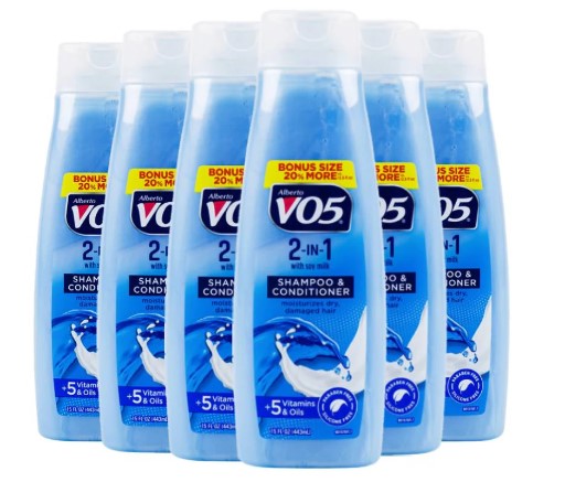 VO5 2-IN-1 MOISTURIZING SHAMPOO + CONDITIONER-15oz/6pk