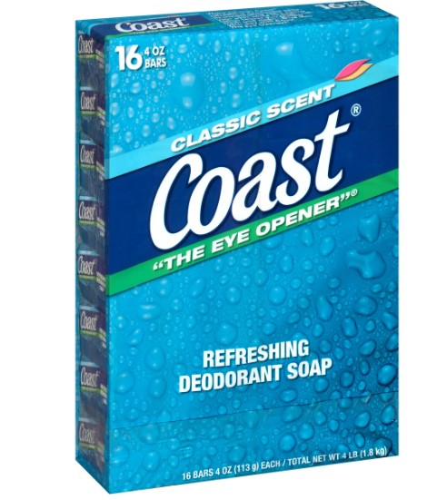 COAST BATH 16-BAR - CLASSIC SCENT - 4oz/4pk