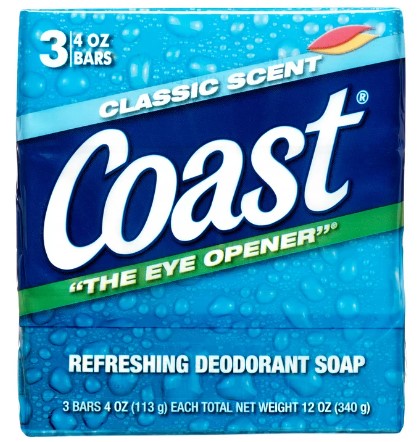 COAST BATH 3-BAR - CLASSIC SCENT - 4oz/12pk
