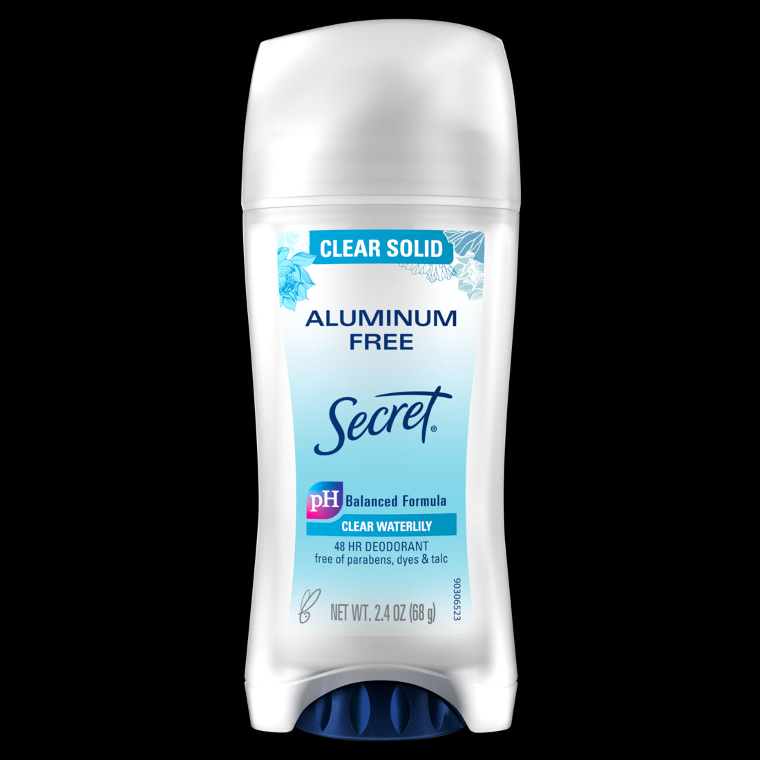 Secret Aluminum Free Deodorant for Women Clear Solid Waterlily - 2.4oz/12pk