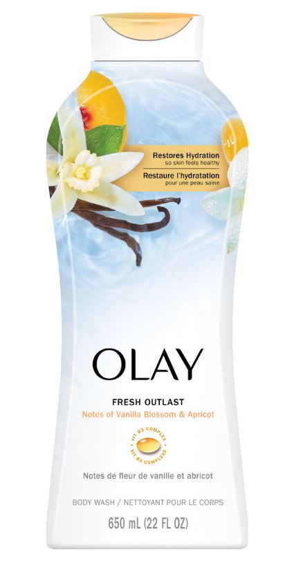Olay Fresh Outlast Body Wash with Notes of Vanilla Blossom and Apricot - 22oz/4pk