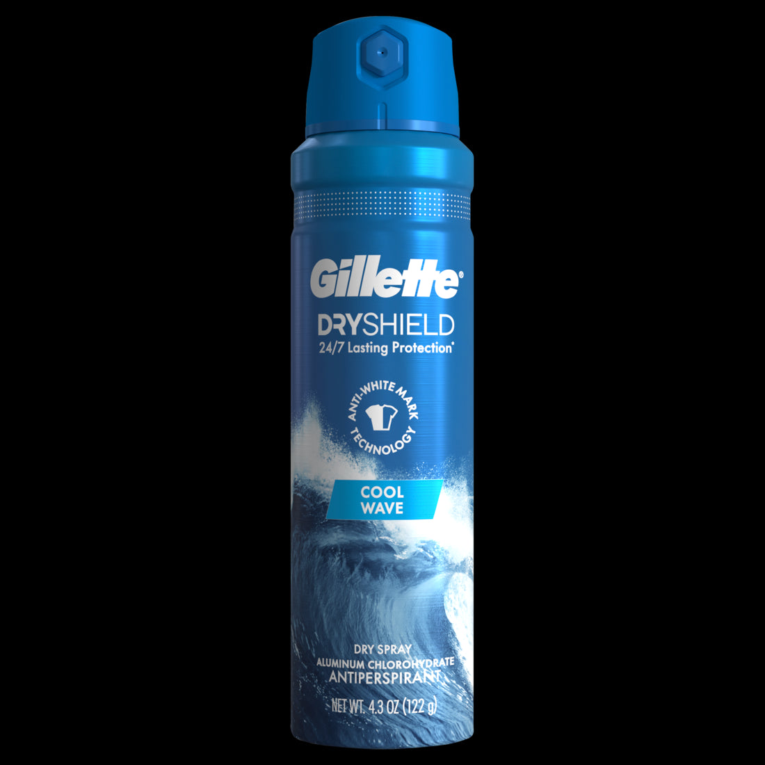 Gillette Dry Spray Antiperspirant and Deodorant for Men Cool Wave - 4.3oz/12pk