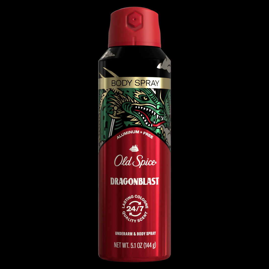 Old Spice Aluminum Free Body Spray for Men Dragonblast - 5.1oz/12pk