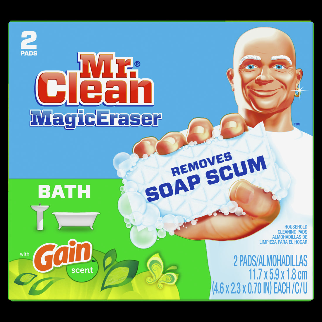 Mr. Clean Magic Eraser Bath with Gain Original scent Cleaning Pads with Durafoam - 2ct/16pk