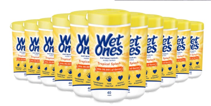 Wet Ones Tropical Splash Antibacterial - 40ct/12pk