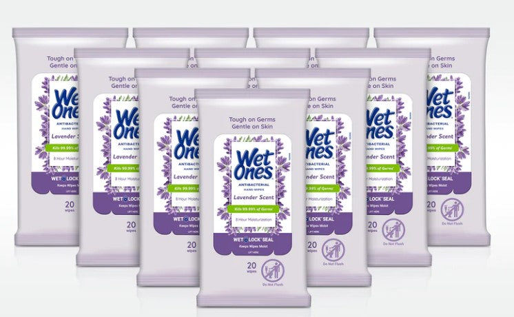 Wet Ones Lavender Antibacterial - 20ct/10pk