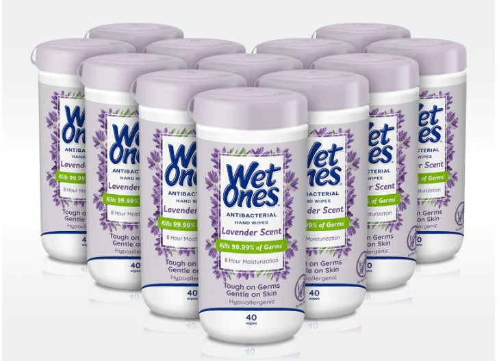 Wet Ones Lavender Antibacteria - 40ct/12pk