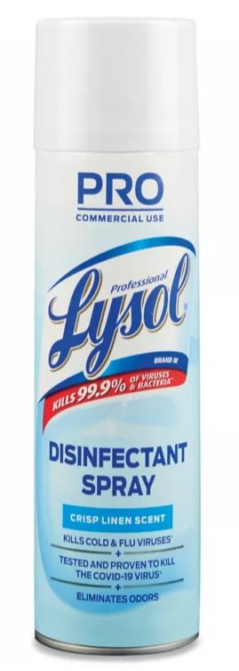 Professional Lysol Brand Iii - Disinfectant Spray - Crisp Linen - 19oz/12pk