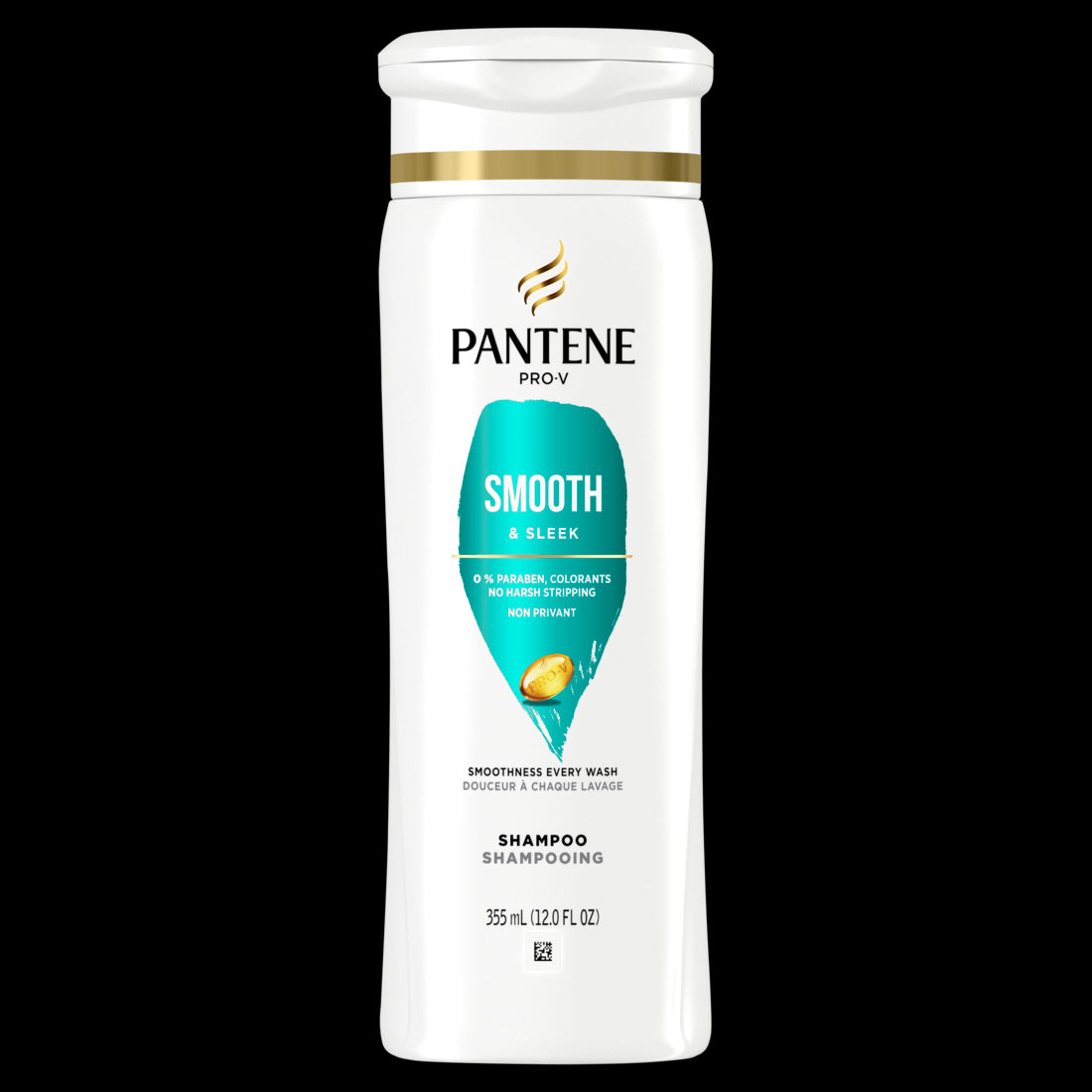 Pantene Shampoo Smooth and Sleek Fights Frizz Safe for Color Treated Hair-12oz/6pk