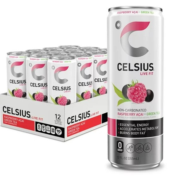 Celcius Green Tea Rasberry Acai- 12oz/12pk