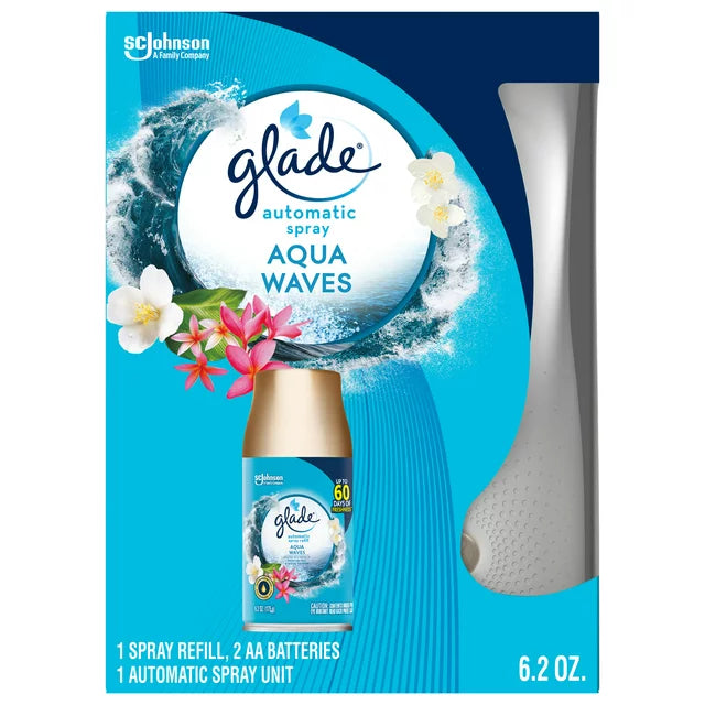 Glade Automatic Spray Starter Kit Aqua Waves - 6.2oz/4pk