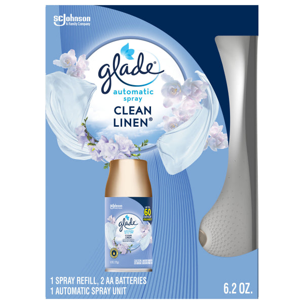 Glade Automatic Spray Starter Kit Clean Linen - 6.2oz/4pk