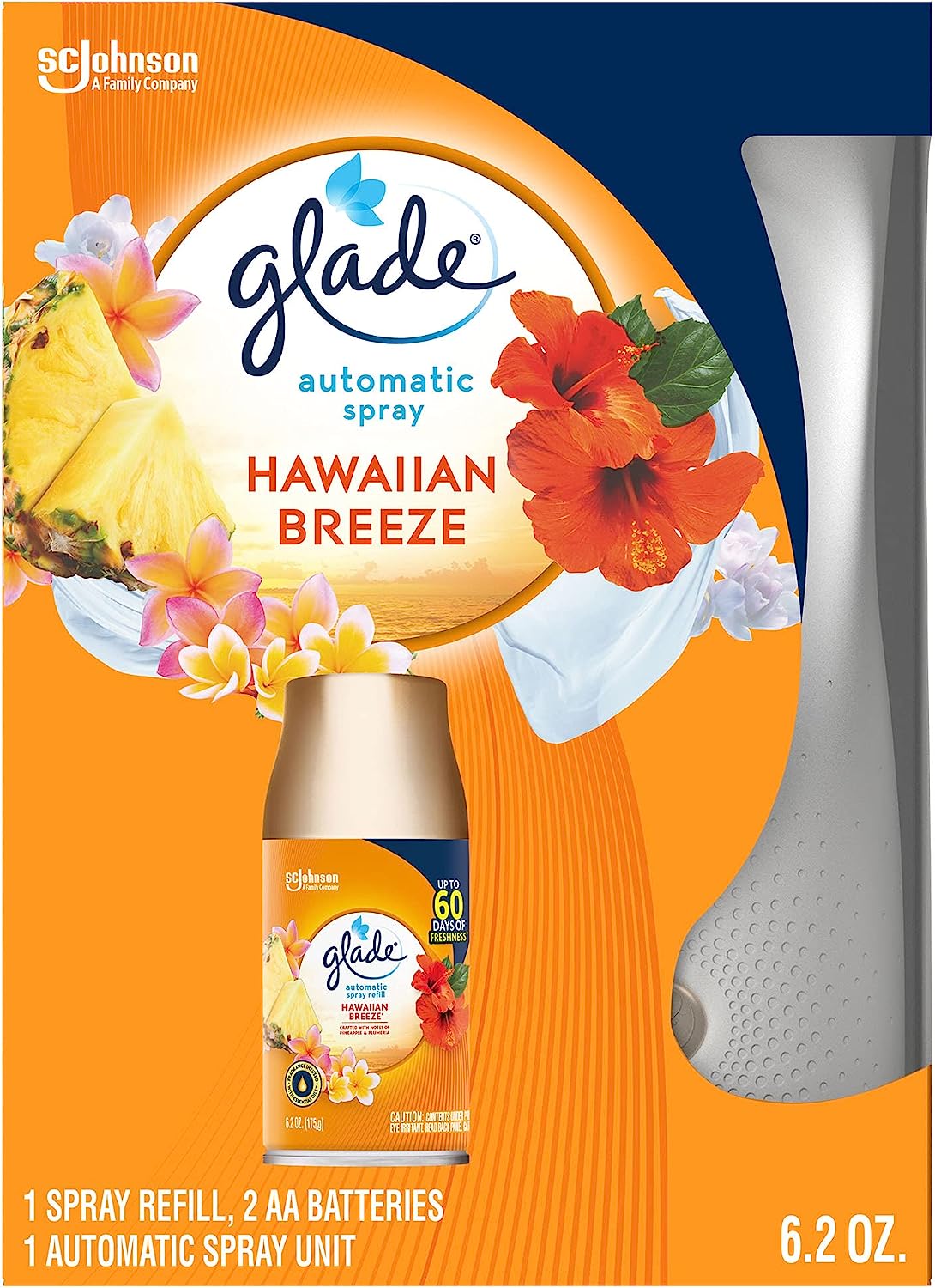 Glade Automatic Spray Starter Kit Hawaiian Breeze - 6.2oz/4pk