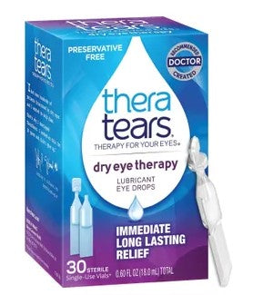 TheraTears Preservative Free Dry Eye Therapy Lubricant Eye Drops Single-Use Vials - 30ct/