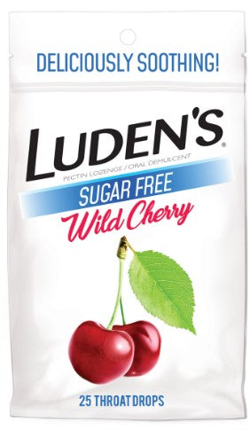 Luden's Sugar Free Wild Cherry Soothing Throat Drops - 25ct/12pk