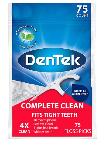 Dentek Complete Clean Floss Picks - 75ct/72pk