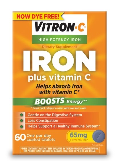 Vitron-C Iron plus Vitamin C 65mg -60ct/12pk