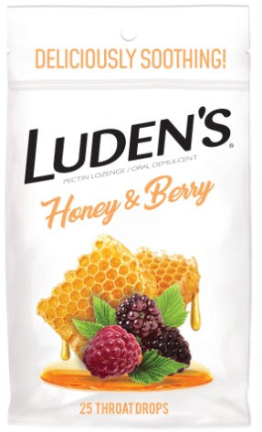 Luden's Honey & Berry Soothing Throat Drops - 25ct/12pk