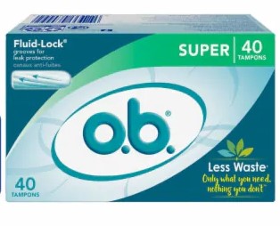 O.B Super Absorbent Tampons -40ct/12pk