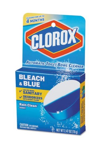 Clorox Toilet Bowl Cleaner Automatic Bleach & Blue Front to Back - 2.47oz/6pk