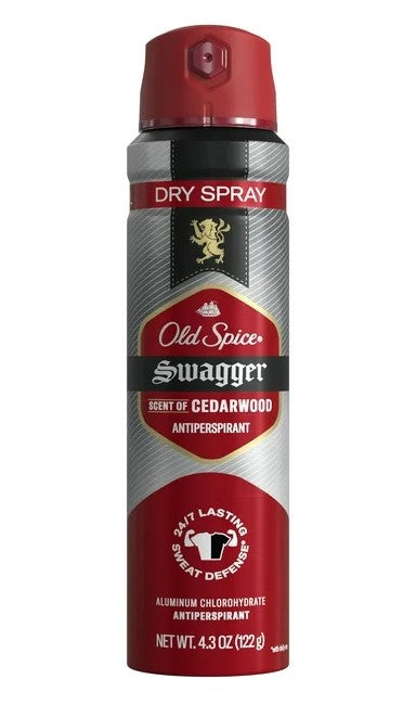 Old Spice Invisible Dry Spray Stronger Swagger Scent-4.3oz/3ct/4pk