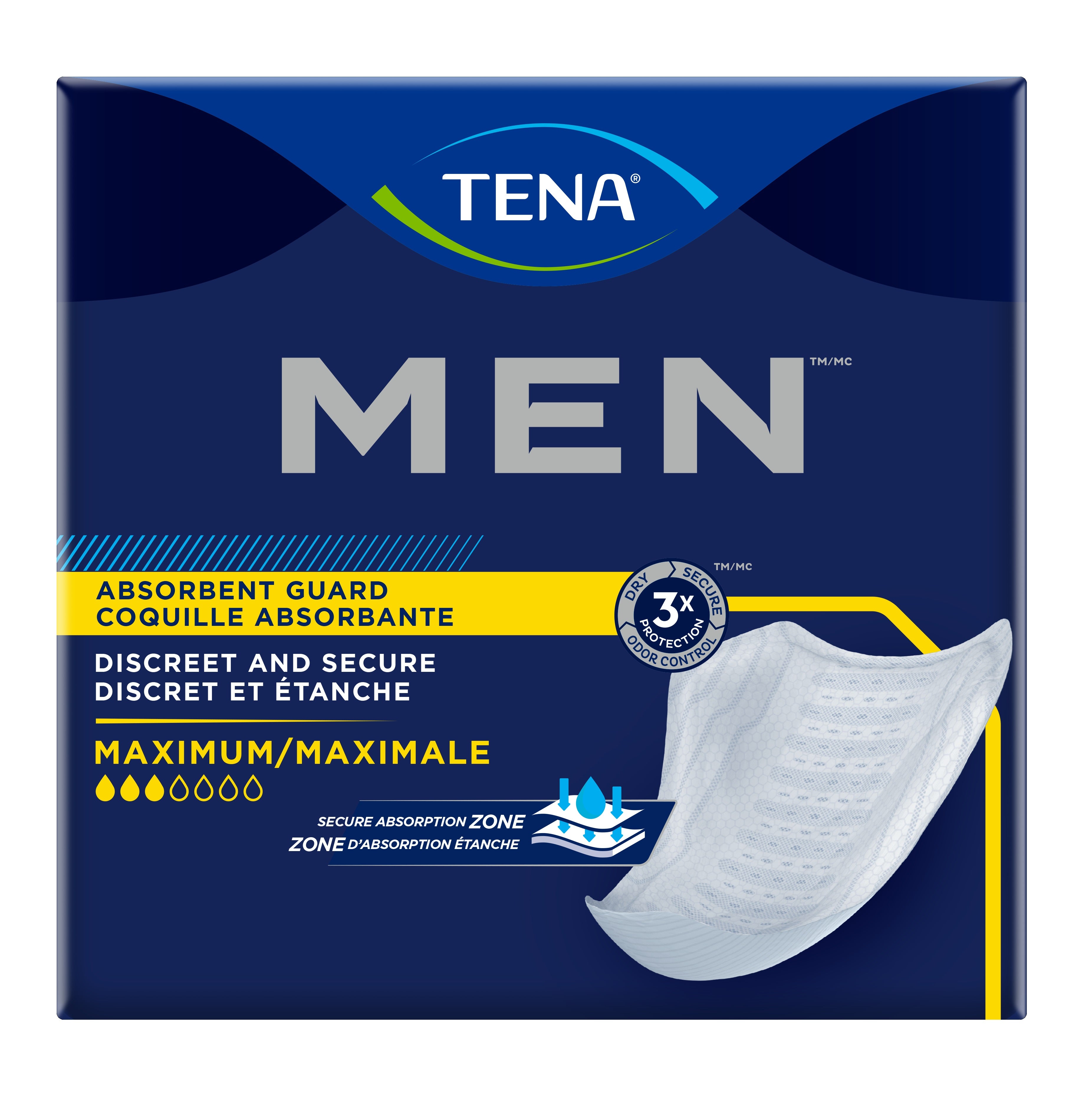 Tena Men Maximum Guards - 20ct/3pk