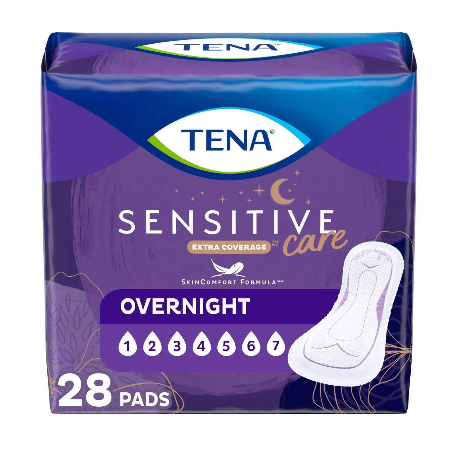 Tena Overnight Pads Extra Coverage Long - 28ct/3pk