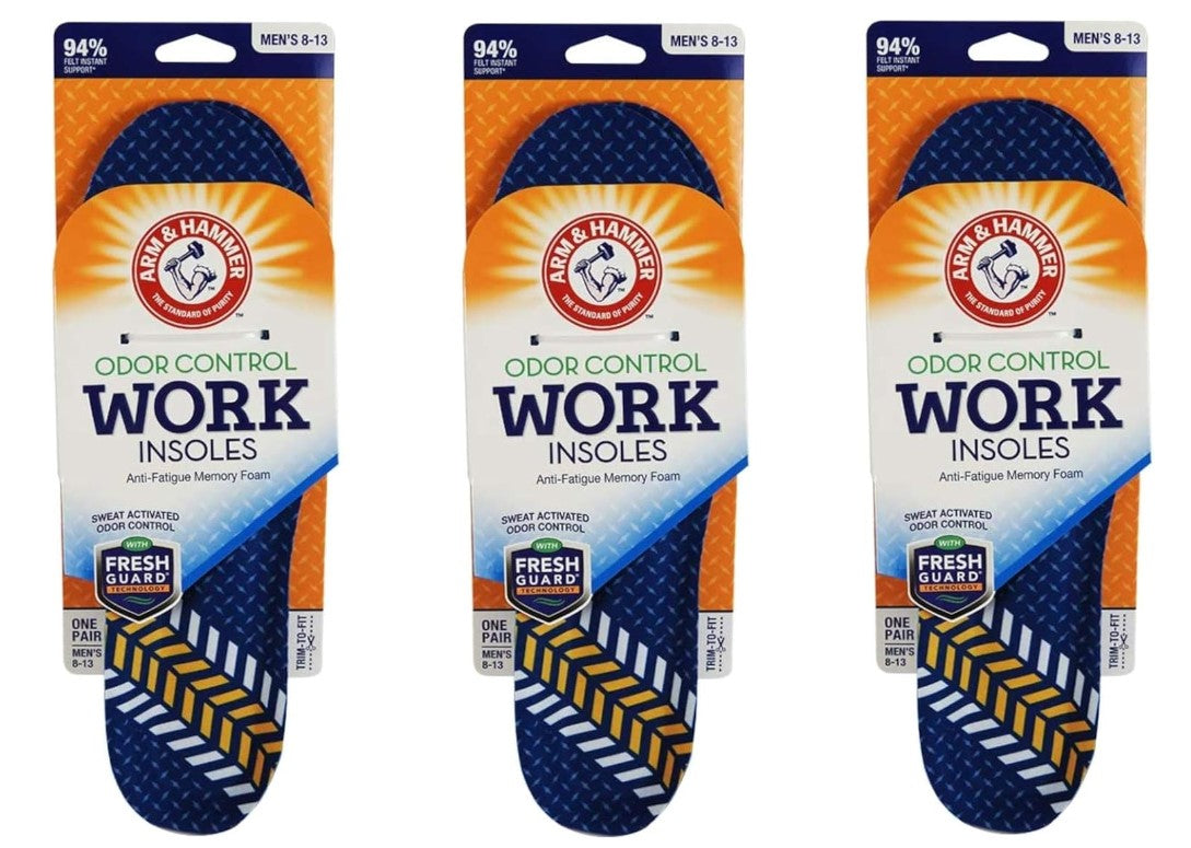 Arm & Hammer Memory Foam Work Insoles - 1ct/3pk