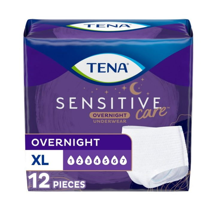 Tena Sensitive Care Overnight Underwear - 12ct/4pk
