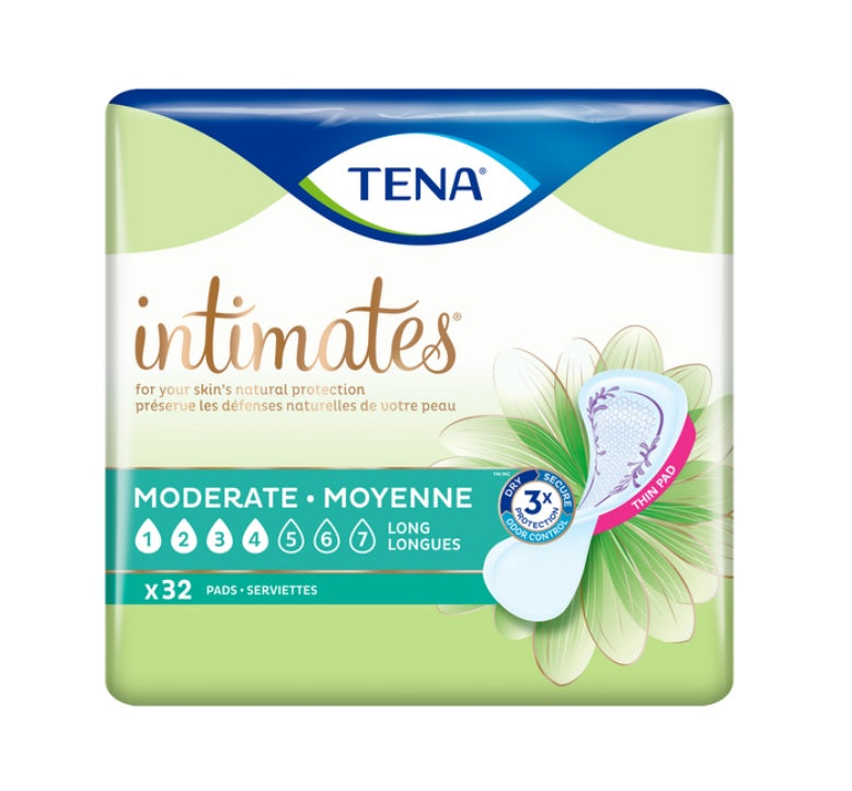 Tena Intimates Moderate Thin Pads Long - 32ct/4pk