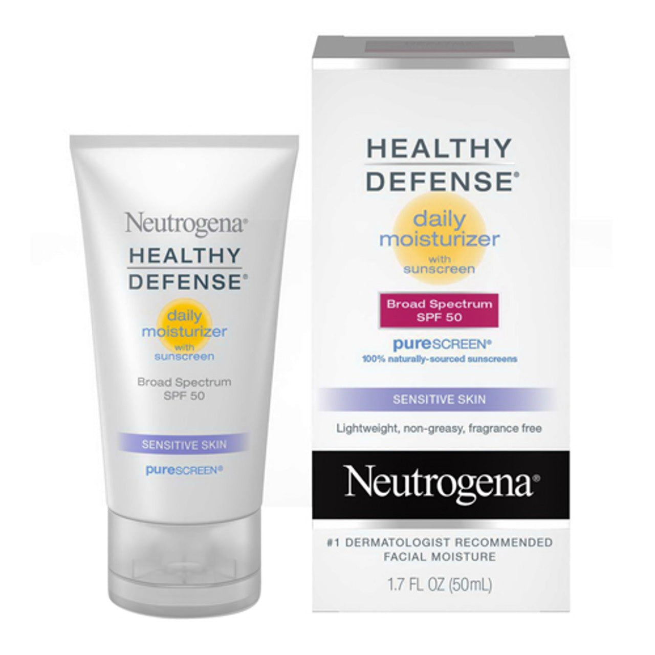 Neutrogena Healthy Defense Daily Moisturizer Sensitive Skin SPF50 Lotion - 1.7oz/4pk