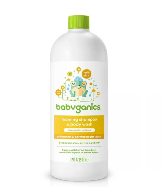Babyganics Shampoo BW Refill Chamomile Verb - 32oz/6pk