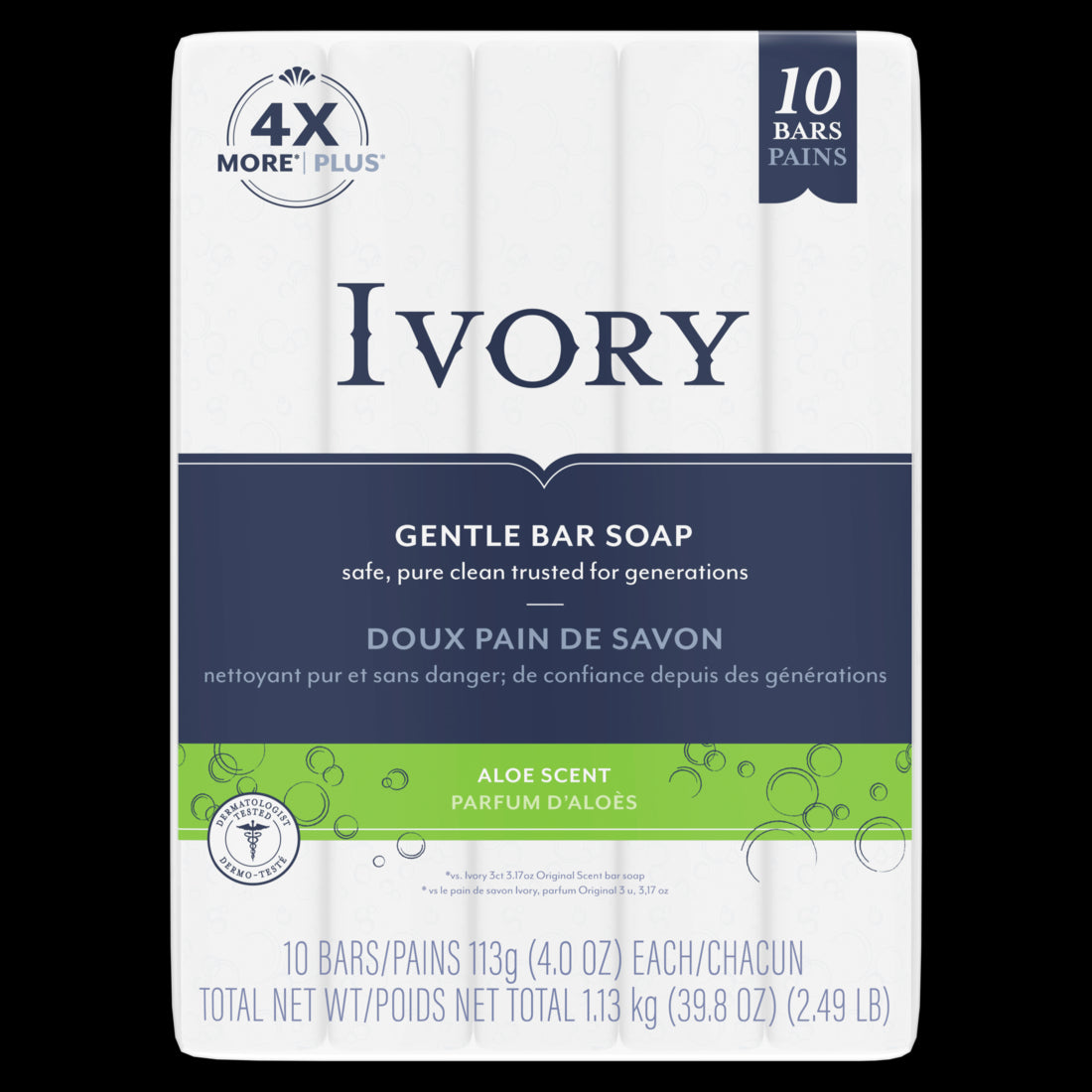 Ivory Bar Soap ALOE - 4.0oz/10bar/8pk