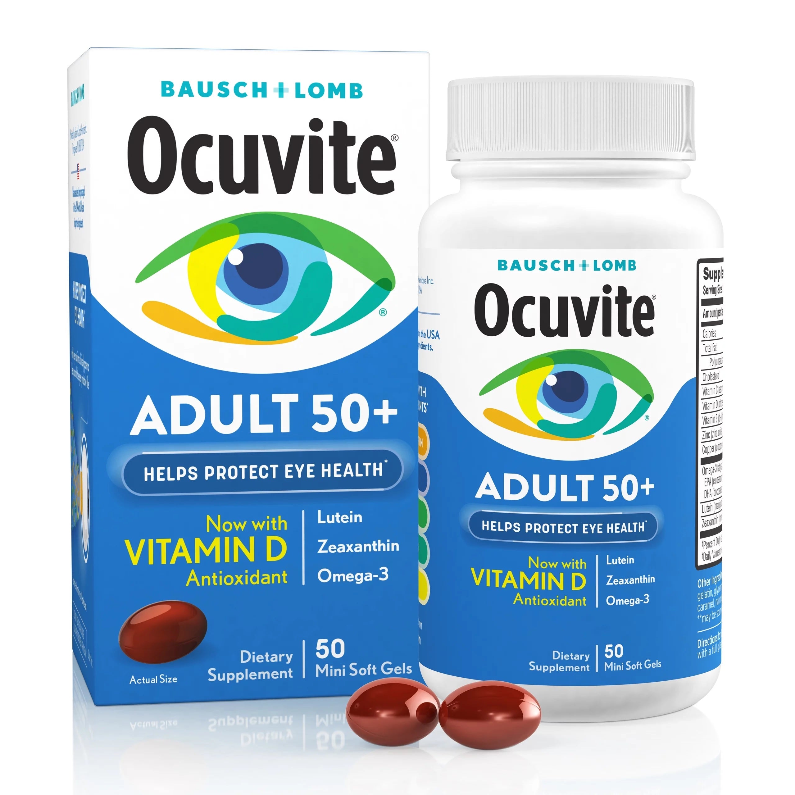Bausch & Lomb Ocuvite Adult 50 + Vitamin & Mineral Supplement Soft Gel - 50ct/24pk