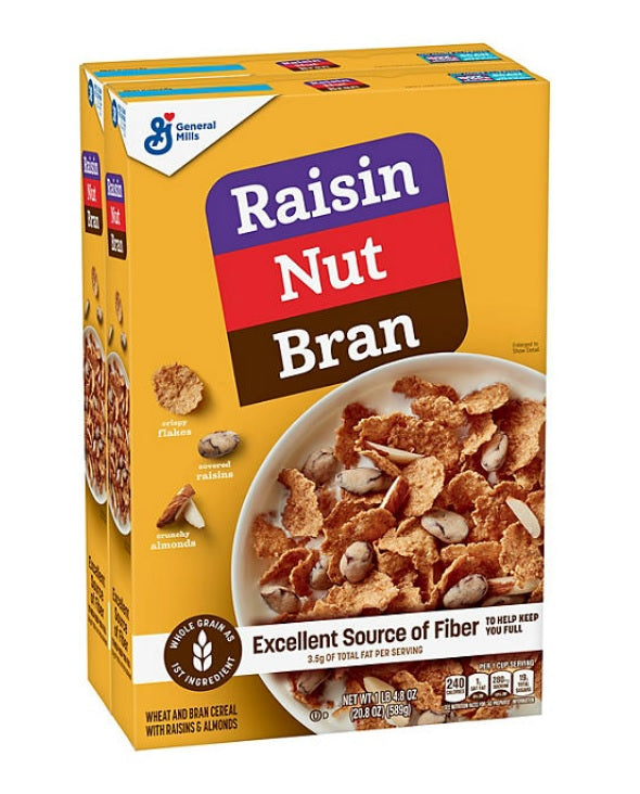 General Mills Raisin Nut Bran Cereal - 41.6oz/2pk
