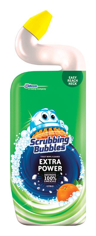 Scrubbing Bubbles Bubbly Bleach Gel Extra Power Toilet Bowl Cleaner Citrus - 24oz/6pk