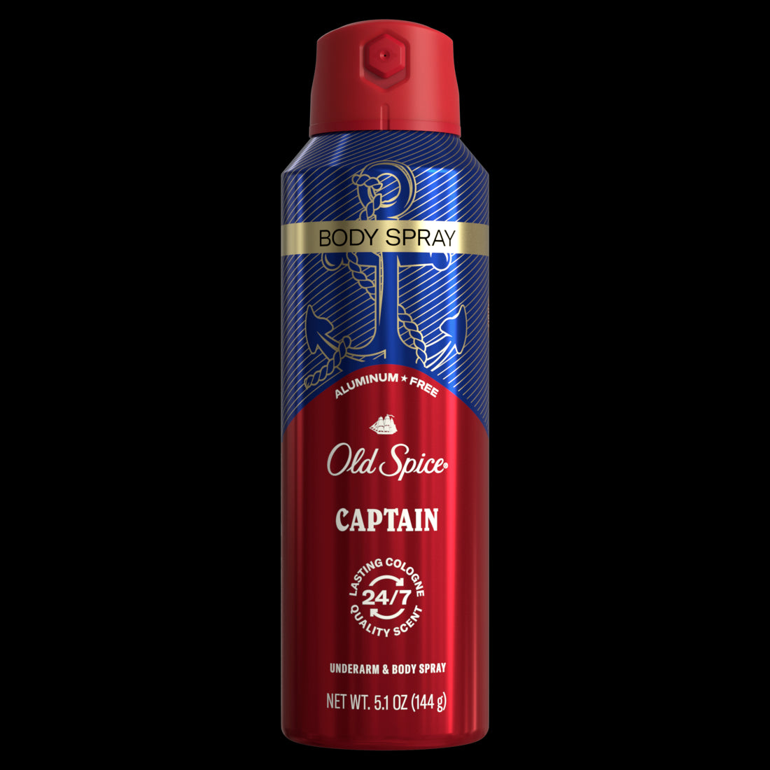 Old Spice Men's Body Spray Aluminum Free Captain - 5.1oz/12pk