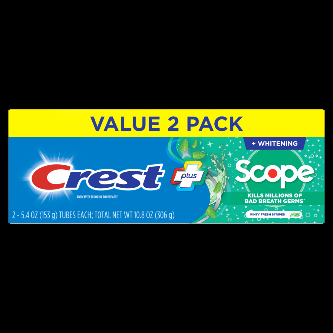 Crest Whitening Plus Scope Toothpaste Minty Fresh -  5.4oz/2ct/6pk